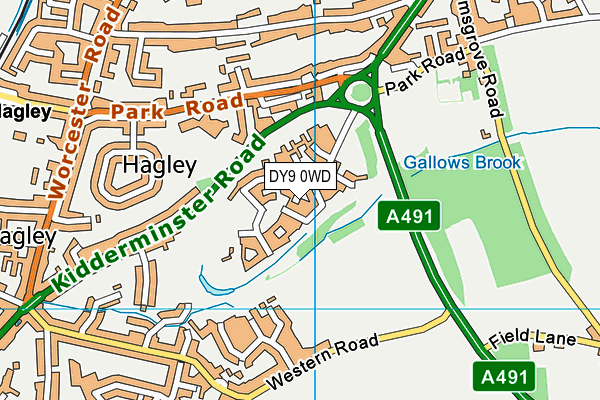 DY9 0WD map - OS VectorMap District (Ordnance Survey)