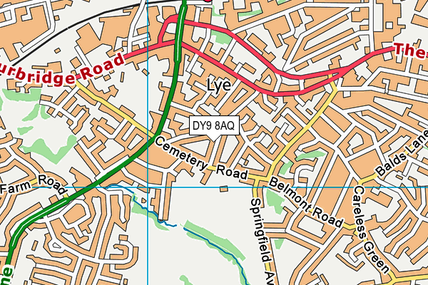 DY9 8AQ map - OS VectorMap District (Ordnance Survey) DY9 8AQ map - OS VectorMap District (Ordnance Survey)