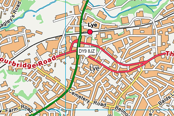 DY9 8JZ map - OS VectorMap District (Ordnance Survey)