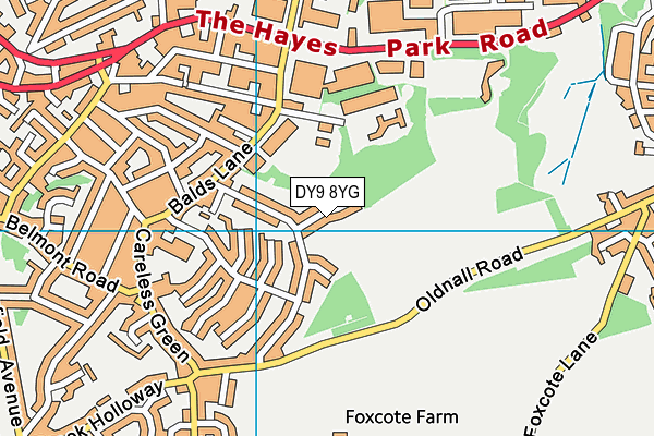 DY9 8YG map - OS VectorMap District (Ordnance Survey)