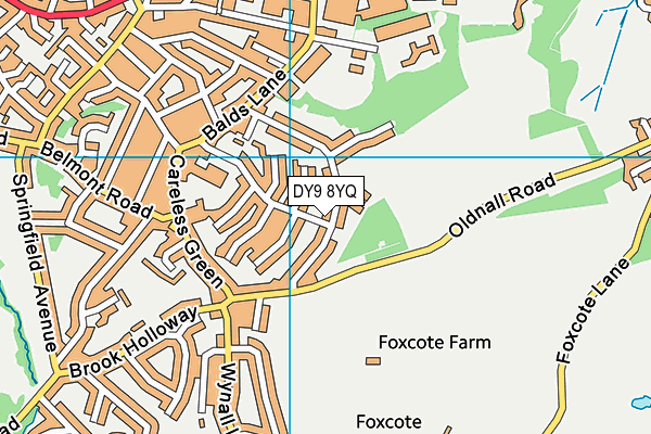 DY9 8YQ map - OS VectorMap District (Ordnance Survey) DY9 8YQ map - OS VectorMap District (Ordnance Survey)
