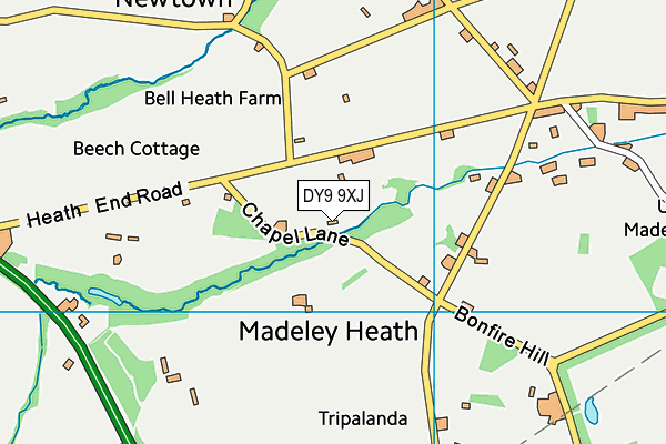 DY9 9XJ map - OS VectorMap District (Ordnance Survey)