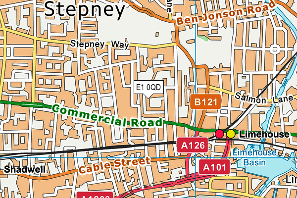 E1 0QD map - OS VectorMap District (Ordnance Survey)