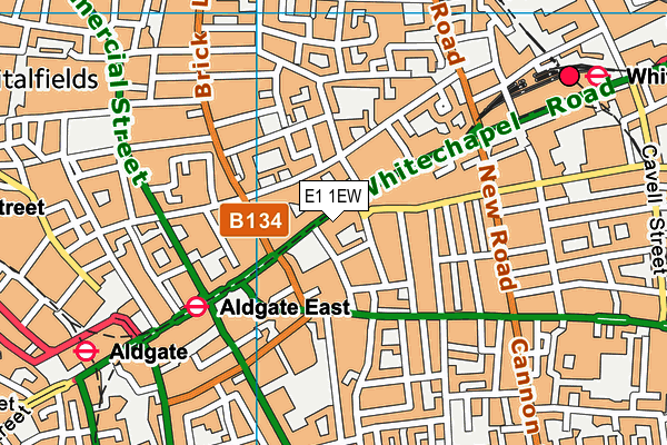 E1 1EW map - OS VectorMap District (Ordnance Survey)