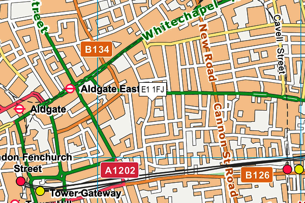 E1 1FJ map - OS VectorMap District (Ordnance Survey) E1 1FJ map - OS VectorMap District (Ordnance Survey)