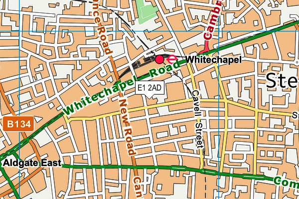 E1 2AD map - OS VectorMap District (Ordnance Survey)