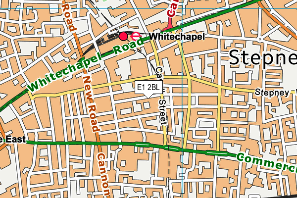 E1 2BL map - OS VectorMap District (Ordnance Survey)