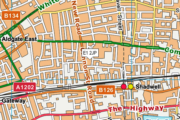 E1 2JP map - OS VectorMap District (Ordnance Survey)