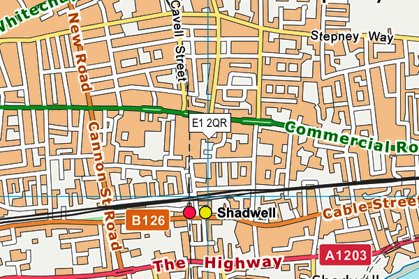 E1 2QR map - OS VectorMap District (Ordnance Survey)