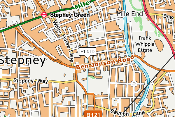 E1 4TD map - OS VectorMap District (Ordnance Survey)
