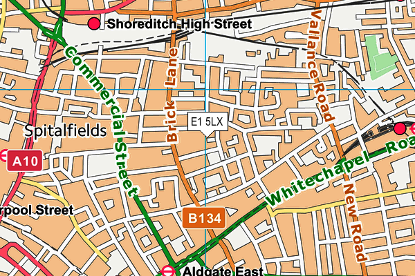 E1 5LX map - OS VectorMap District (Ordnance Survey)