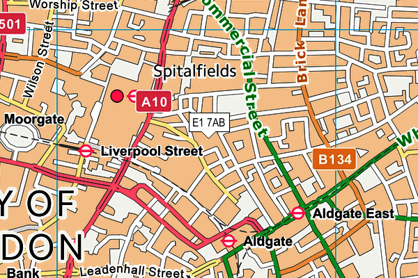 E1 7AB map - OS VectorMap District (Ordnance Survey)