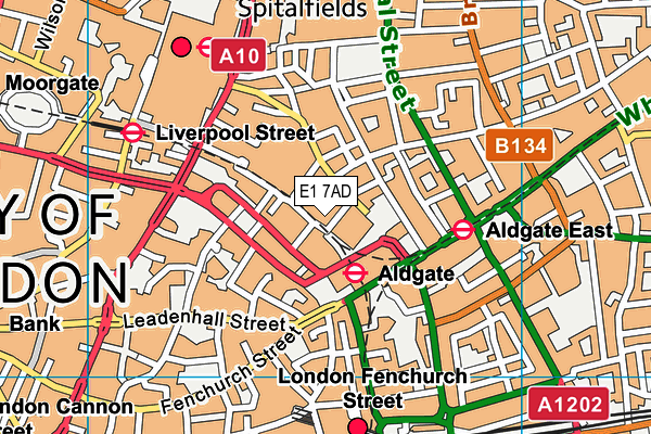 E1 7AD map - OS VectorMap District (Ordnance Survey)