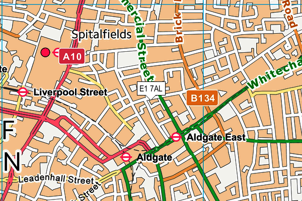 E1 7AL map - OS VectorMap District (Ordnance Survey)