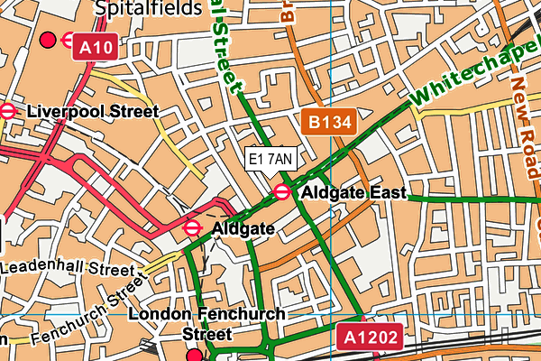 E1 7AN map - OS VectorMap District (Ordnance Survey)
