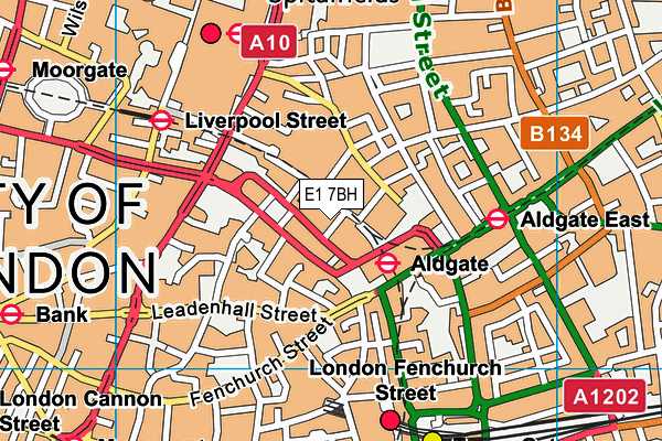 E1 7BH map - OS VectorMap District (Ordnance Survey)