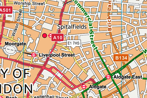 E1 7HS map - OS VectorMap District (Ordnance Survey)