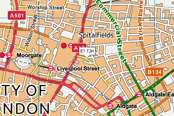 E1 7JH map - OS VectorMap District (Ordnance Survey)