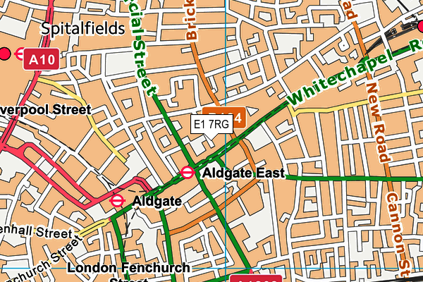 E1 7RG map - OS VectorMap District (Ordnance Survey)