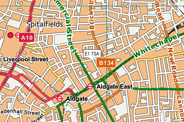 E1 7SA map - OS VectorMap District (Ordnance Survey)