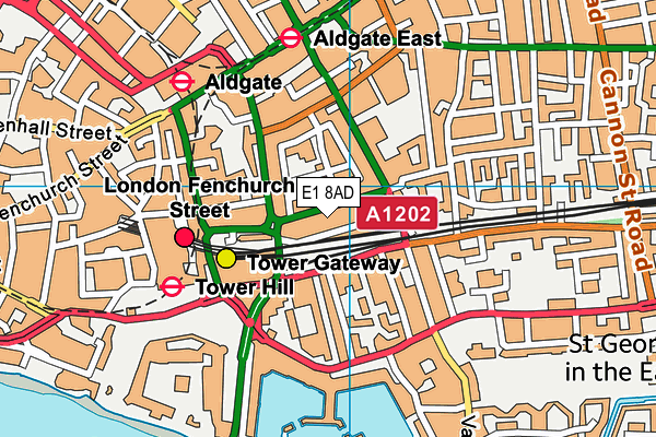 E1 8AD map - OS VectorMap District (Ordnance Survey)