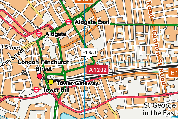 E1 8AJ map - OS VectorMap District (Ordnance Survey) E1 8AJ map - OS VectorMap District (Ordnance Survey)