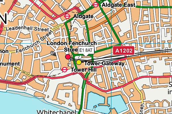 E1 8AT map - OS VectorMap District (Ordnance Survey)