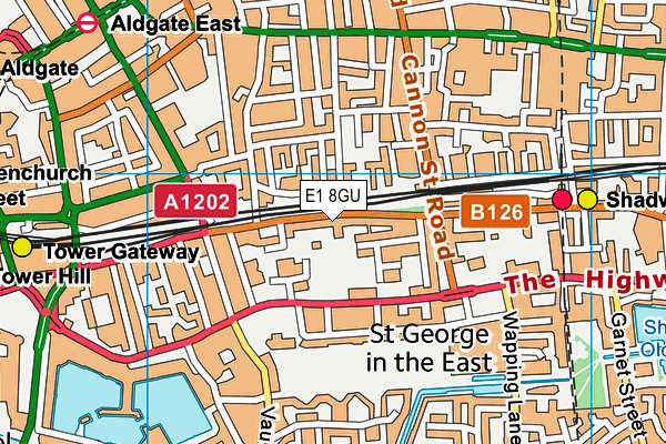 E1 8GU map - OS VectorMap District (Ordnance Survey) E1 8GU map - OS VectorMap District (Ordnance Survey)