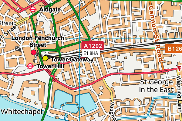 E1 8HA map - OS VectorMap District (Ordnance Survey)