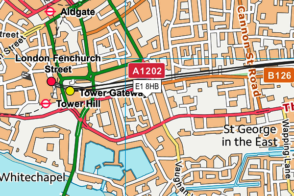 E1 8HB map - OS VectorMap District (Ordnance Survey)