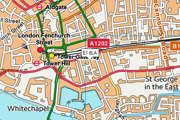 E1 8LA map - OS VectorMap District (Ordnance Survey)