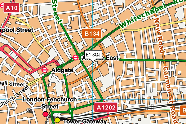 E1 8QJ map - OS VectorMap District (Ordnance Survey) E1 8QJ map - OS VectorMap District (Ordnance Survey)
