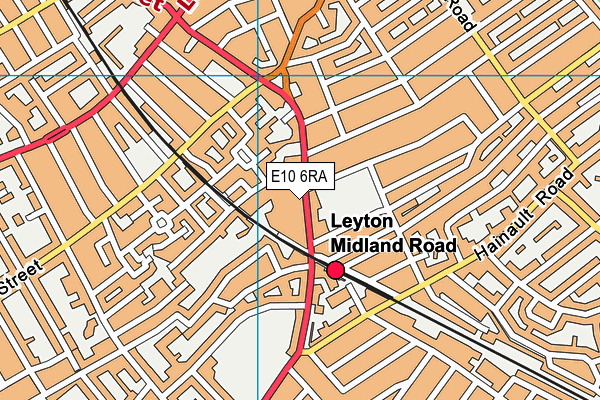 E10 6RA map - OS VectorMap District (Ordnance Survey)