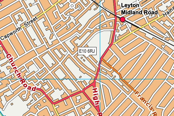 E10 6RJ map - OS VectorMap District (Ordnance Survey)