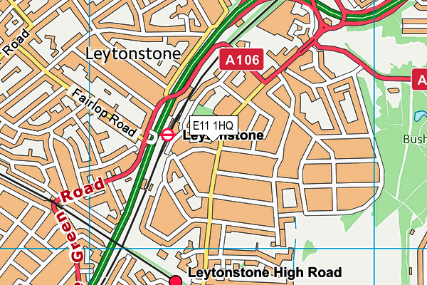 E11 1HQ map - OS VectorMap District (Ordnance Survey)