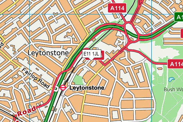 E11 1JL map - OS VectorMap District (Ordnance Survey) E11 1JL map - OS VectorMap District (Ordnance Survey)