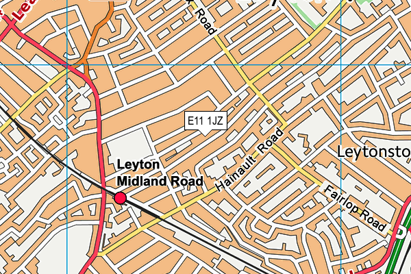 E11 1JZ map - OS VectorMap District (Ordnance Survey) E11 1JZ map - OS VectorMap District (Ordnance Survey)