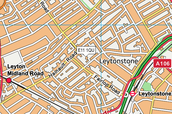 E11 1QU map - OS VectorMap District (Ordnance Survey) E11 1QU map - OS VectorMap District (Ordnance Survey)