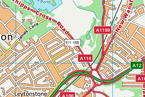 E11 1RB map - OS VectorMap District (Ordnance Survey) E11 1RB map - OS VectorMap District (Ordnance Survey)