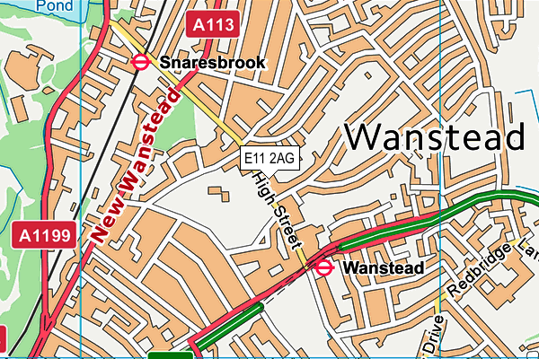 E11 2AG map - OS VectorMap District (Ordnance Survey)