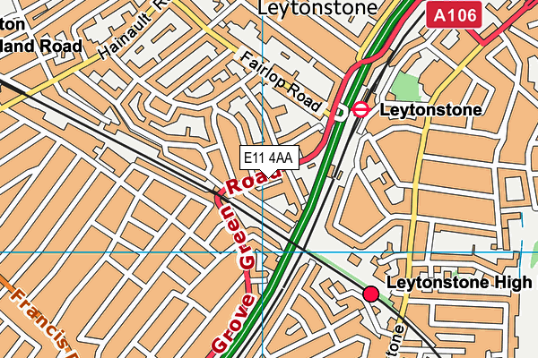 E11 4AA map - OS VectorMap District (Ordnance Survey)