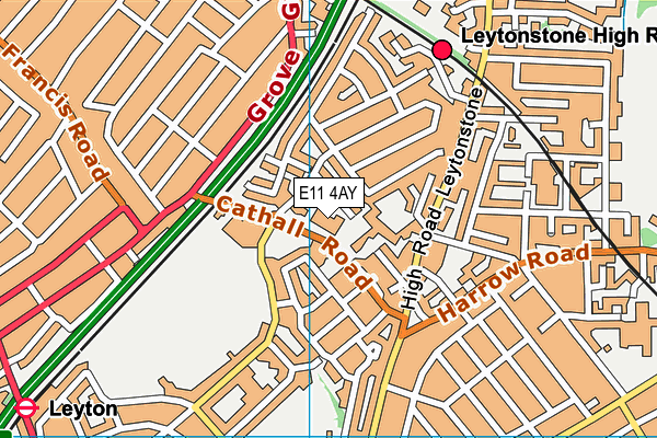 E11 4AY map - OS VectorMap District (Ordnance Survey) E11 4AY map - OS VectorMap District (Ordnance Survey)