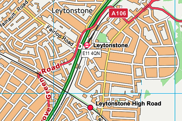 E11 4QN map - OS VectorMap District (Ordnance Survey)