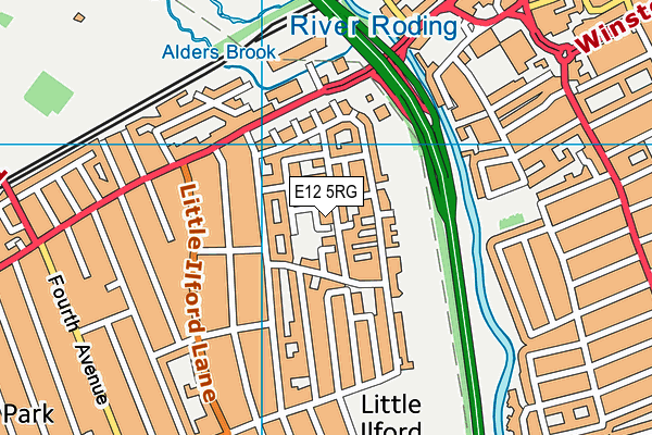 E12 5RG map - OS VectorMap District (Ordnance Survey)