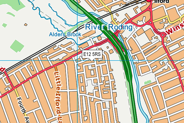 E12 5RS map - OS VectorMap District (Ordnance Survey)