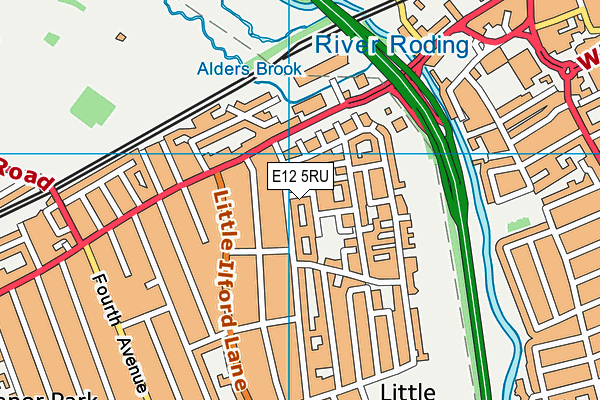 E12 5RU map - OS VectorMap District (Ordnance Survey)