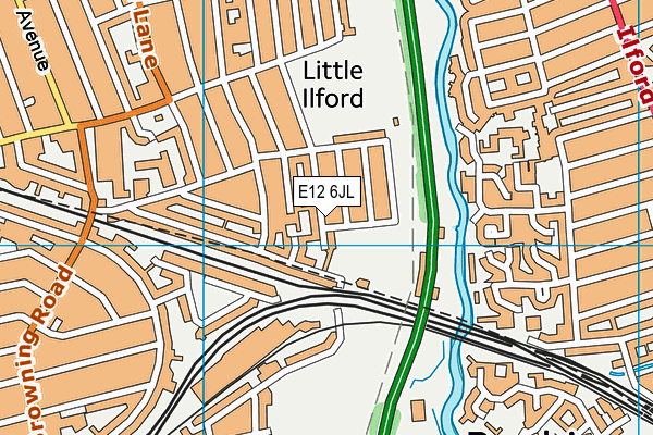 E12 6JL map - OS VectorMap District (Ordnance Survey)