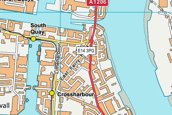 E14 3PG map - OS VectorMap District (Ordnance Survey)