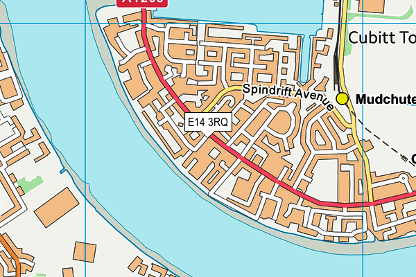 E14 3RQ map - OS VectorMap District (Ordnance Survey)