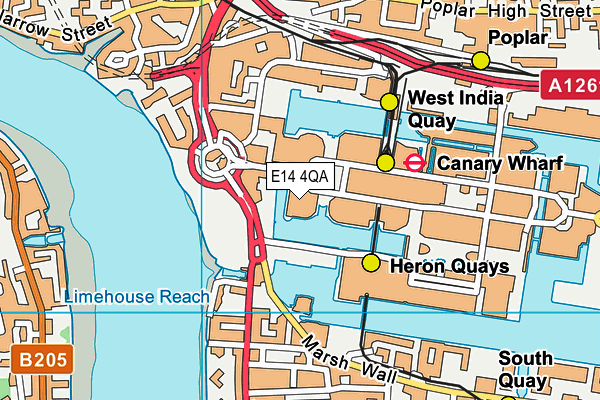 E14 4QA map - OS VectorMap District (Ordnance Survey)